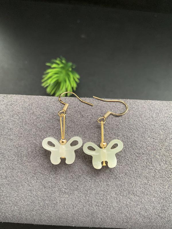 Hetian Jade Bow Earrings - Hanfu Accessories for Radiant Skin and Elevated Style