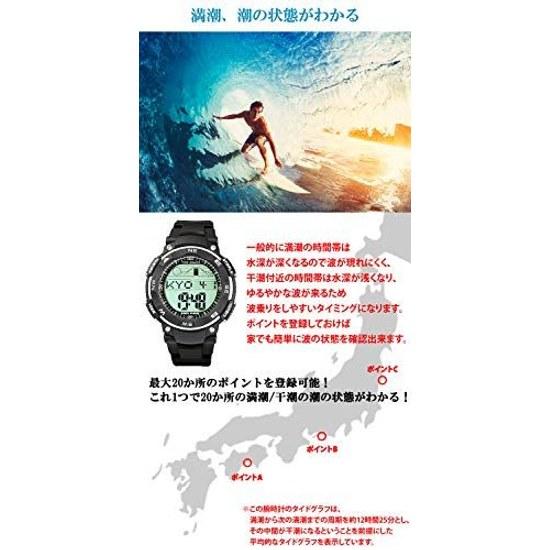 Orologio Subacqueo Radweather Grafico Maree Impermeabile 100m Digitale (Nero (LCD Standard))