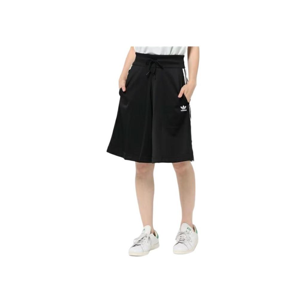 Adidas Originals Falcon Series Striped Logo Shorts Women Shorts Black AY5237