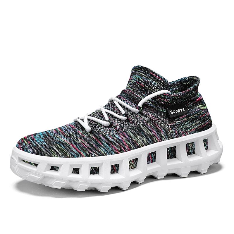 

Модная красная мужская обувь для бега, кроссовки на высокой платформе, мужская обувь для ходьбы, дышащая вязаная спортивная обувь, zapatillas de deporte 39