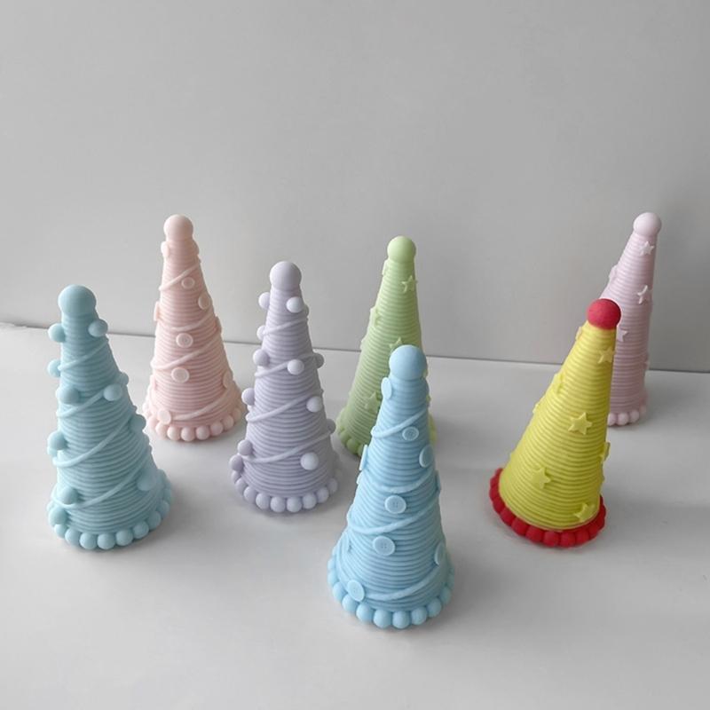 Tree Shaped Silicone Candle Mold Christmas Tree Resin Mold 3D Ornament Mould Handmade-Soap Epoxy Molds Home Decor