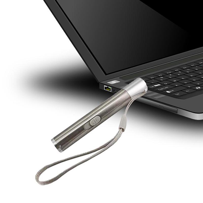 Multifunction 3 In1 Mini Usb Flashlight Aluminium Alloy Usb Rechargeable Laser