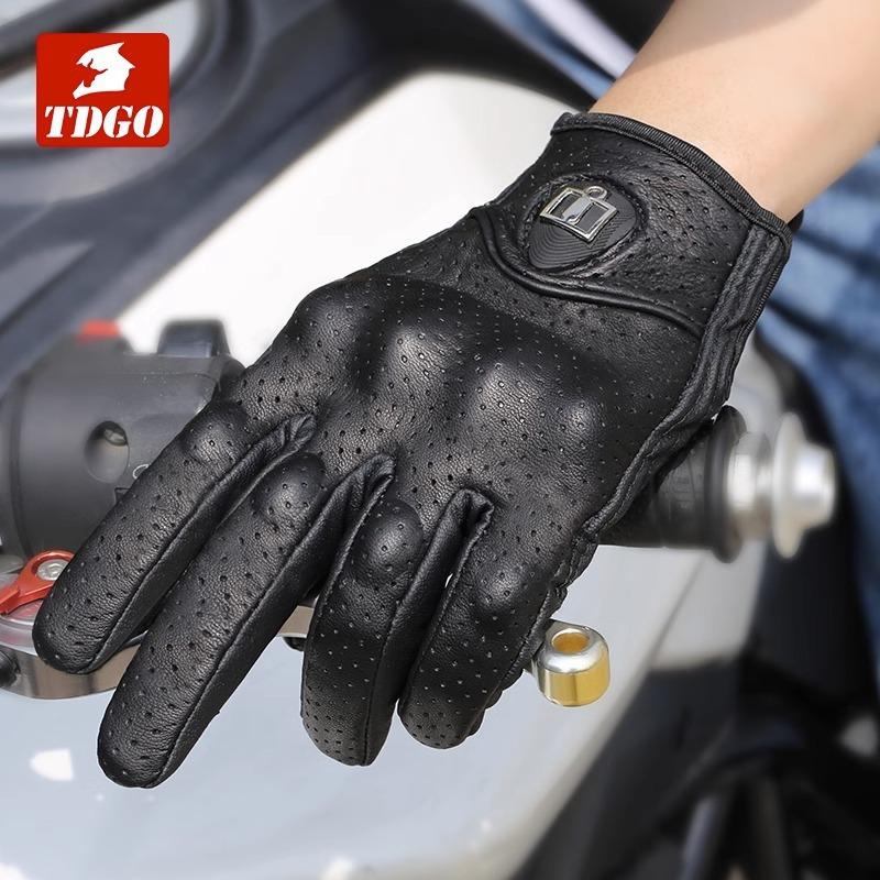 Motorcycle Supplies Electric Vehicle Locomotive Riding Gloves Autumn And Winter Warm Waterproof Genuine Leather Thickened Bicycle Leather Gloves