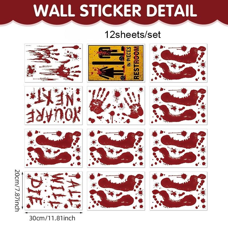 Halloween Decorative Window Stickers PVC Material Skeleton Wall Sticker Terrifying Female Ghost Decorative Door Sticker