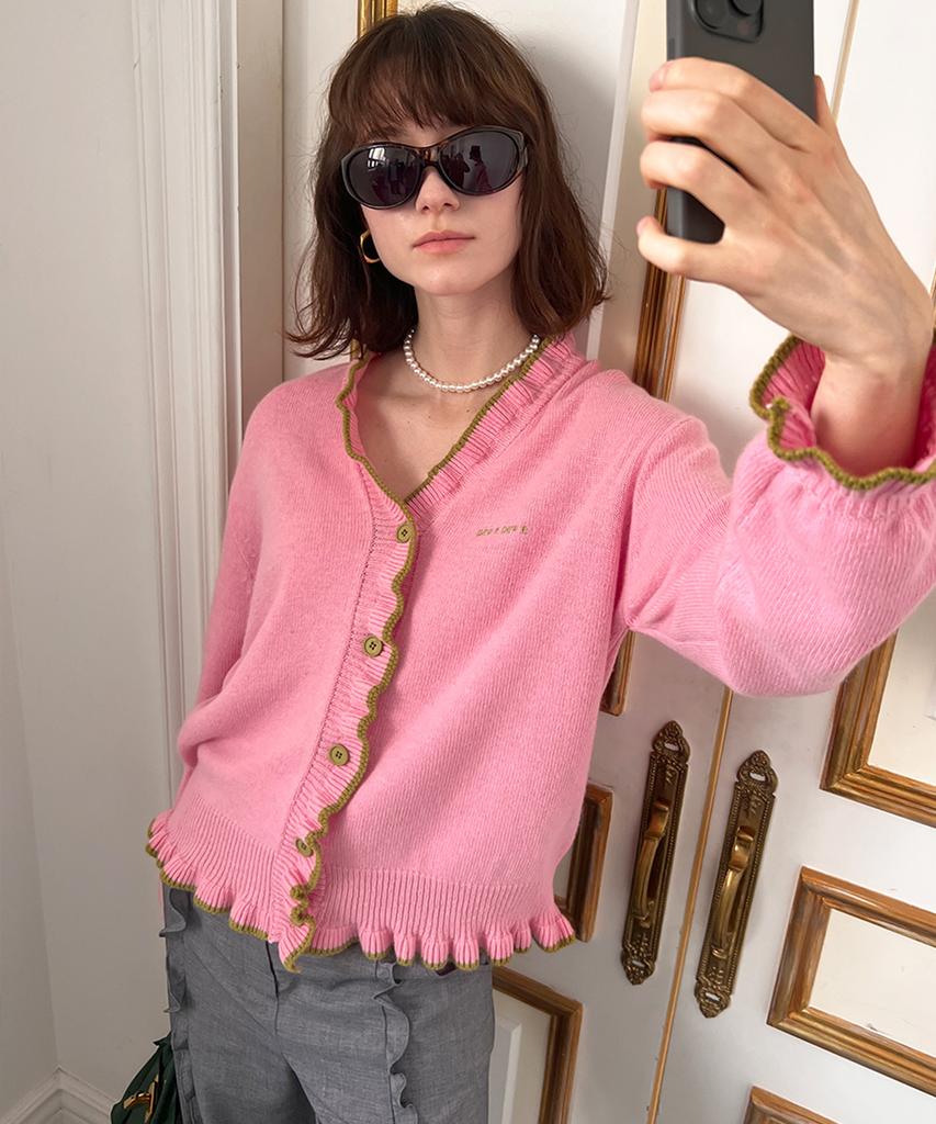 Dewedewe V Romantic Cardigan_Pink