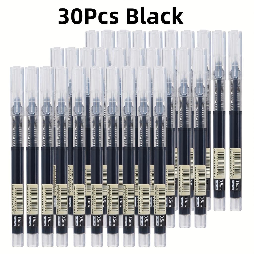 30 quick drying neutral pens, 0.5mm fine tip, smooth writing, quick drying ink, durable plastic, safety cover - perfect for daily use writing pens