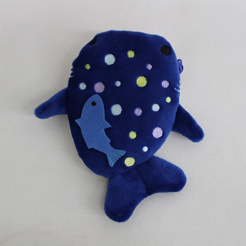 Portofel Multicolor Drăguț de Pluș în Formă de Pește pentru Monede Femei Rechin Bani Card Chei Căști Portmoneu pentru Lucruri Mici Pungă cu Fermoar Cadou pentru Copii