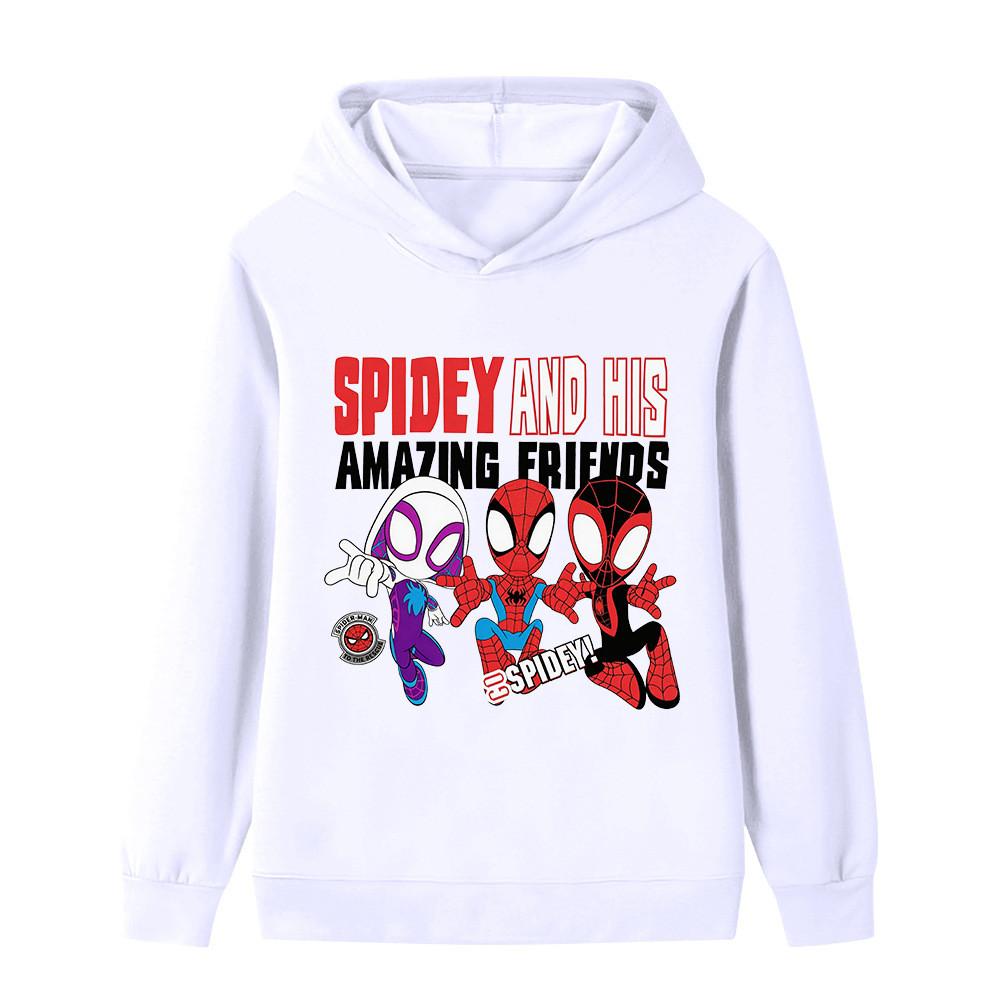 B1428 Kids Boys Girls Cartoon Printed Casual Long Sleeves Hoodie Top