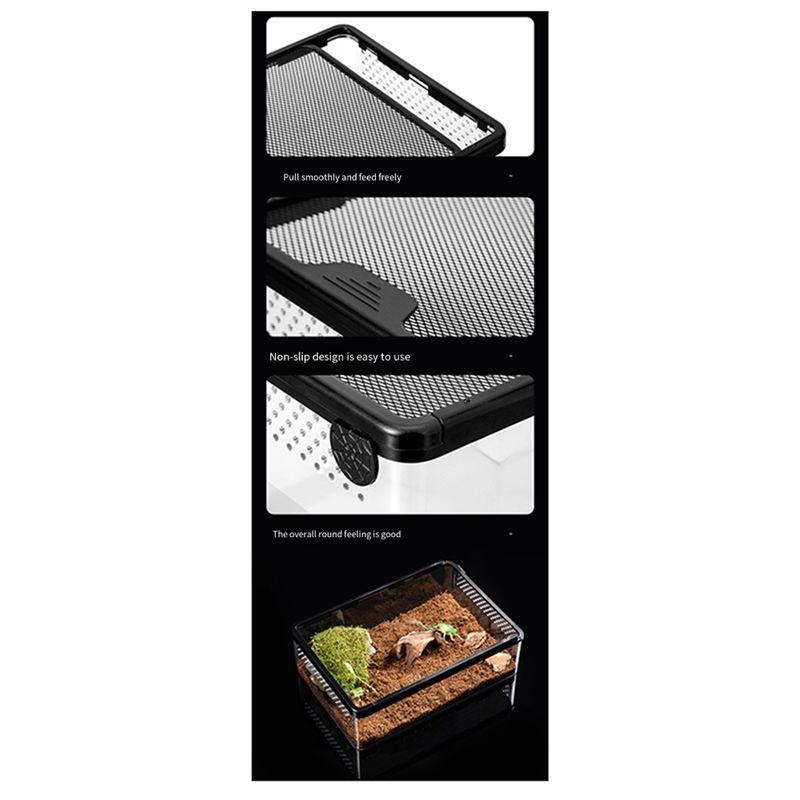 M-Modern-Transparent Reptile Feeding Box Amphibian Insect Reptile Breeding Box Ventilation Hatching Container Reptile Breedingbo