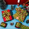 1pc Christmas Wired Edge Ribbon Green with Red Glitter Stripes Classic Craft Ribbon for Holiday Decor Christmas Tree Bows Wreaths Gift Wrapping