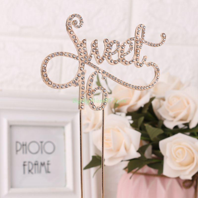 24TE Kuchen 16. Geburtstagsparty-Themen Mit für Strassstein-Dekoration A