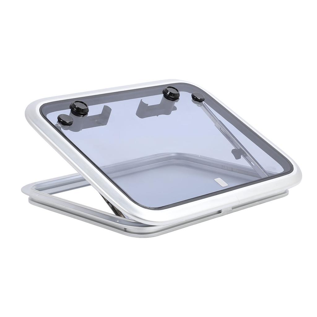 Marine Hatch Porthole Window 19 X 25in Square Heavy Duty Aluminum Alloy Deck Hatch Window with Support Rod and Handle