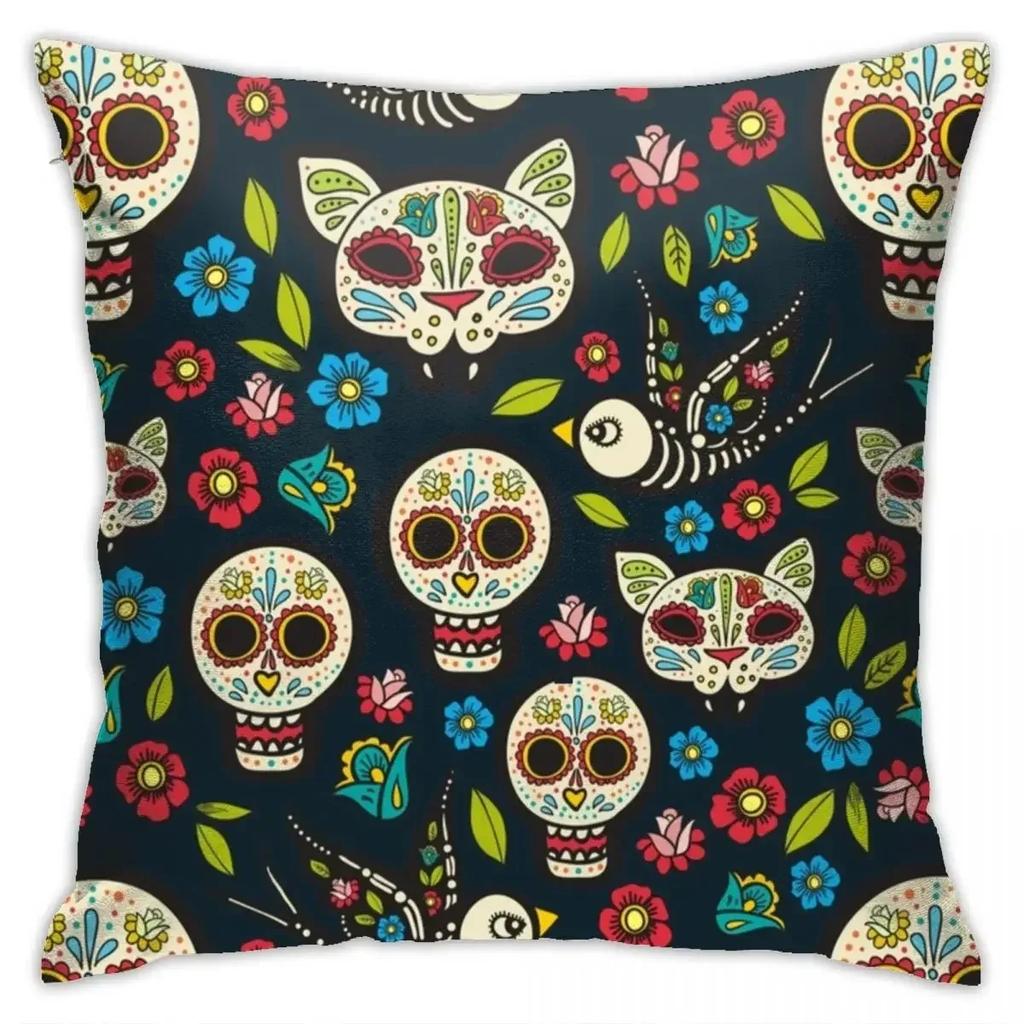 Halloween horror skull pumpkin bat cushion is suitable for home living room sofa bedroom room decoration