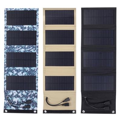 Folding Solar Charger 10W 5V Double USB Outputs Waterproof PET Material For Hiking Biking Travel Power Supply