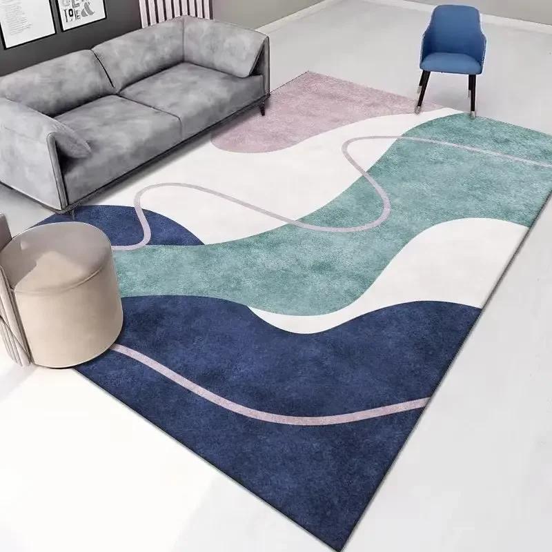 Japanese Minimalist Carpet For Living Room Green 200X300 Large Area Rugs Decor Bedroom Soft Elastic Outdoor Floor Mats Washable