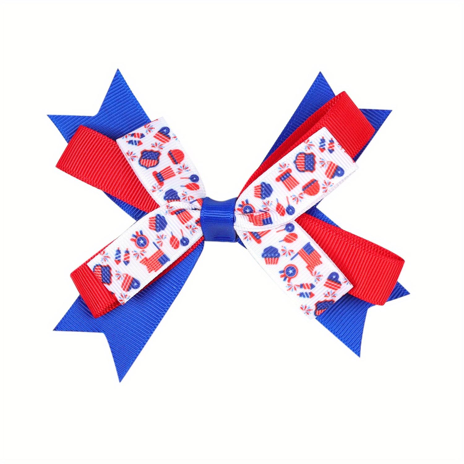 

1pc Girls Teen Cute Sequin Bowknot Hair Clip Hair Accessories for Party Gift Performance Independence Day синий