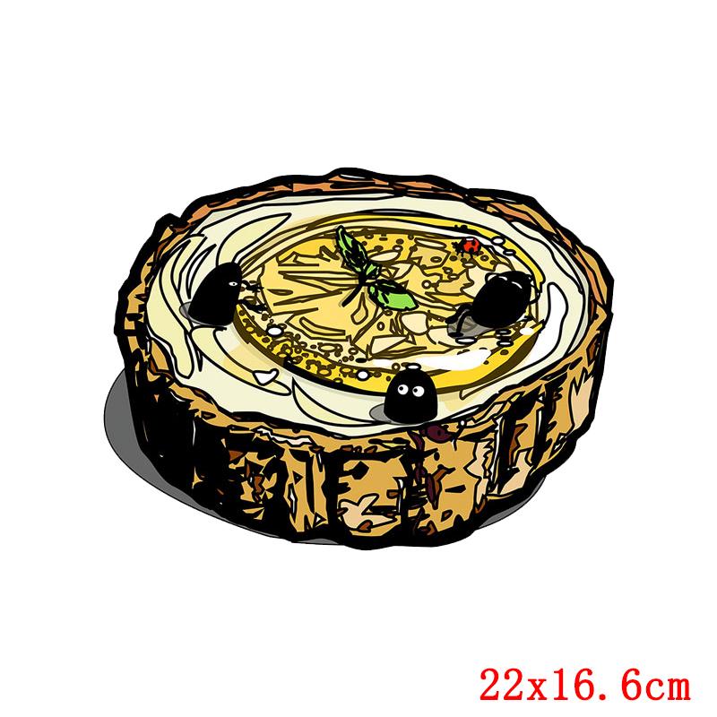 Cartoon Food Patch Iron On Transfer For Clothing Fruit Thermal Transfer For Clothes Vinyl Applique Thermo Sticker On Clothes DIY