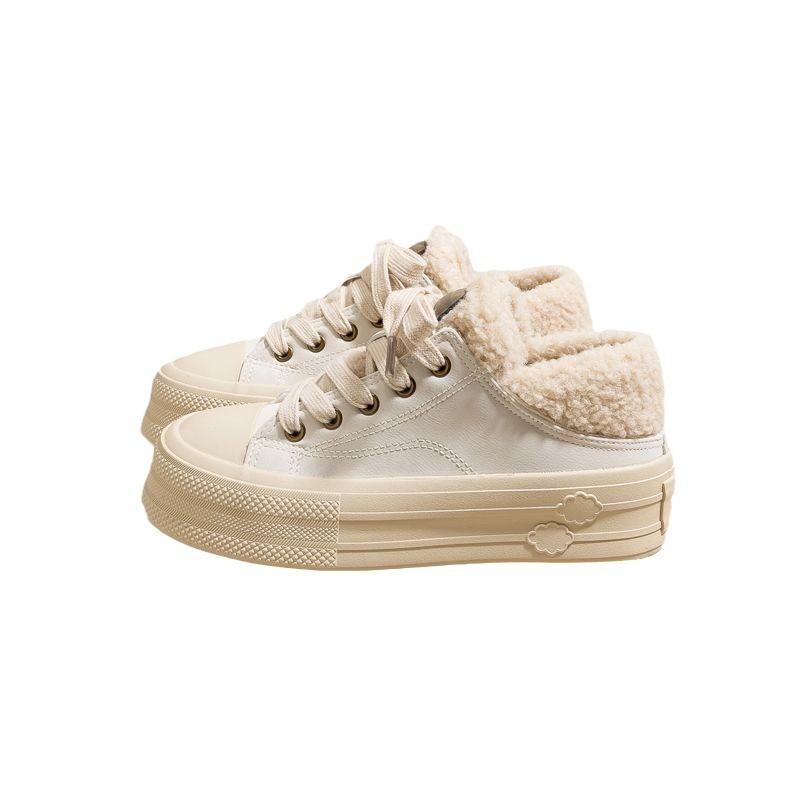 Winter niche warm design two wear board shoes women fleece leisure sports two cotton shoes women