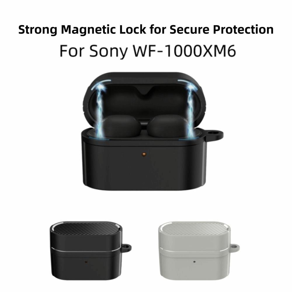 Magnetické pouzdro na sluchátka se vzorem uhlíkových vláken Prachotěsné příslušenství pro sluchátka Sony WF-1000XM6