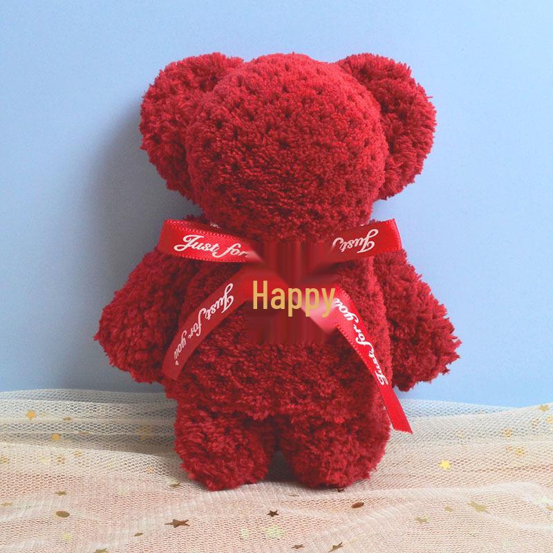 

Полотенца-сувениры «Маленький медвежонок» - Свадьба, Конфетный магазин, Красный, для Нового года, Национального дня, Подарки на Праздник середины осени Thick 30x30 cm