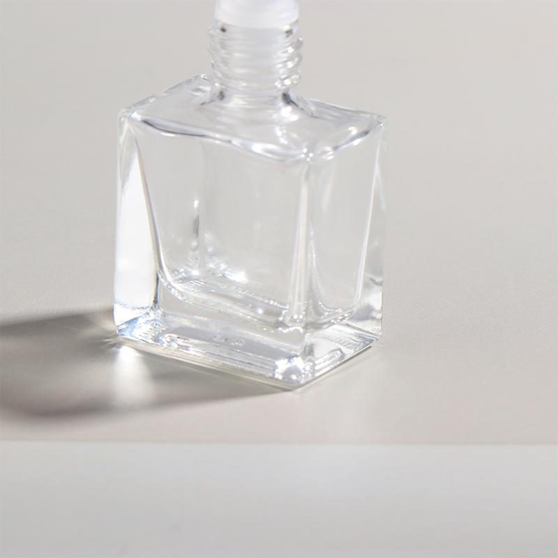 8/10/15Ml Empty Clear Square Glass Essential Oil Bottle Steel Roller Gold Lid Massage Perfume Roll On Sample Vials