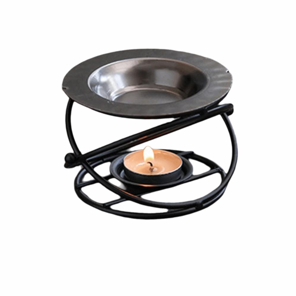 Creative Essential Oil Warmer Portable Retro Metal Incense Burner Hollow Out Polygon Candle Heating Holder Bedroom Use 7
