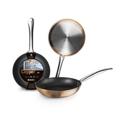 IBILI - Natura Copper Frying Pan, 20 Cm, Aluminium, Stone-style Non-stick, Induction Compatible