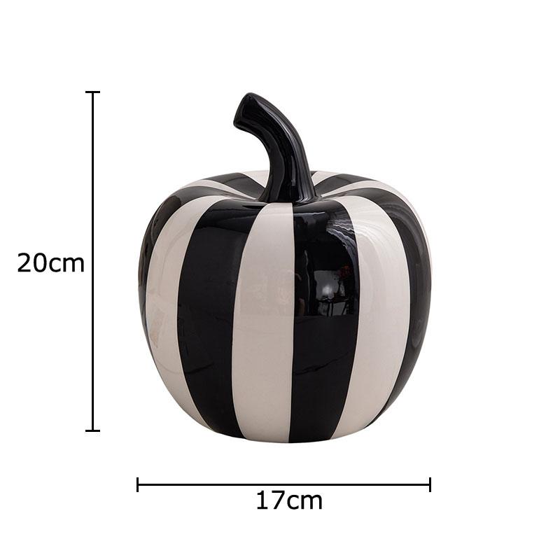 Black and White Striped Apples/pear Ceramic Statue Desk Decoration Minimalist Fruits Sculpture Ornaments Room Aesthetic Decor