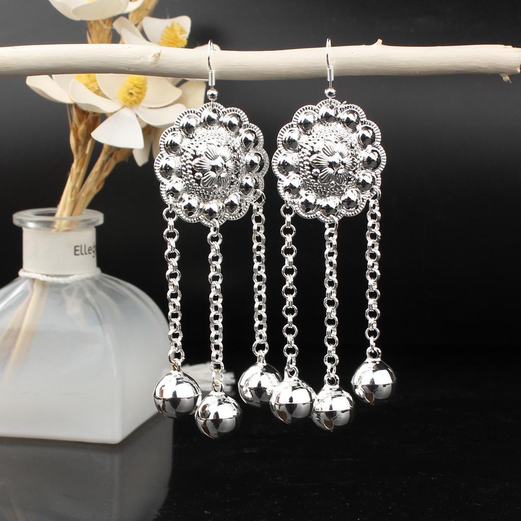 Turquoise Earrings Bohemian Drop Ear Earrings with Tassels, Geometric Alloy, Retro Style, Boastful Ear Accessories