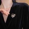 Luxury Opal Swan Brooch High-grade Women's Corsage Pin Design Sense Of Niche Clothing Accessories To Prevent Exposure