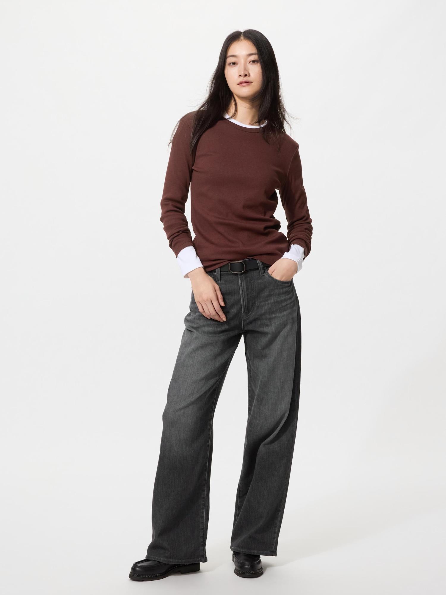 

Uniqlo Япония Джинсы Ezy Wide Straight Длинные 07 GRAY/XS
