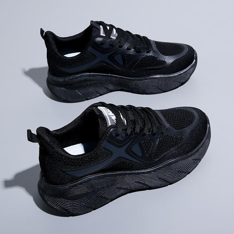 Men's shoes spring and summer fly-woven new versatile sports casual running to increase the height of youth Darth Vader