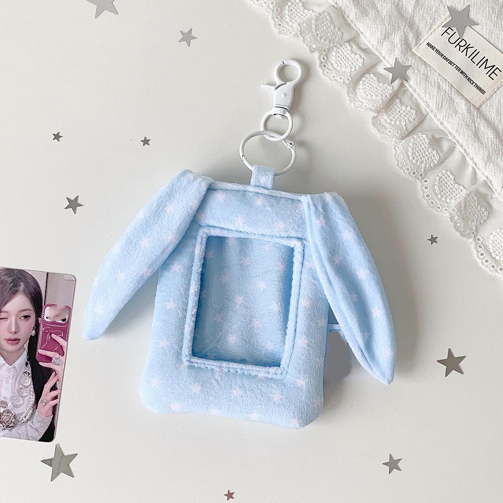 with Keychain Photo Photocard Frame Rabbit Ears Card Protective Case  Card Decor