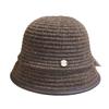 New Japanese Style Korean Style Knitted Corduroy Hemmed Simple Fisherman Hat Autumn and Winter Warm Bucket Hat for Women