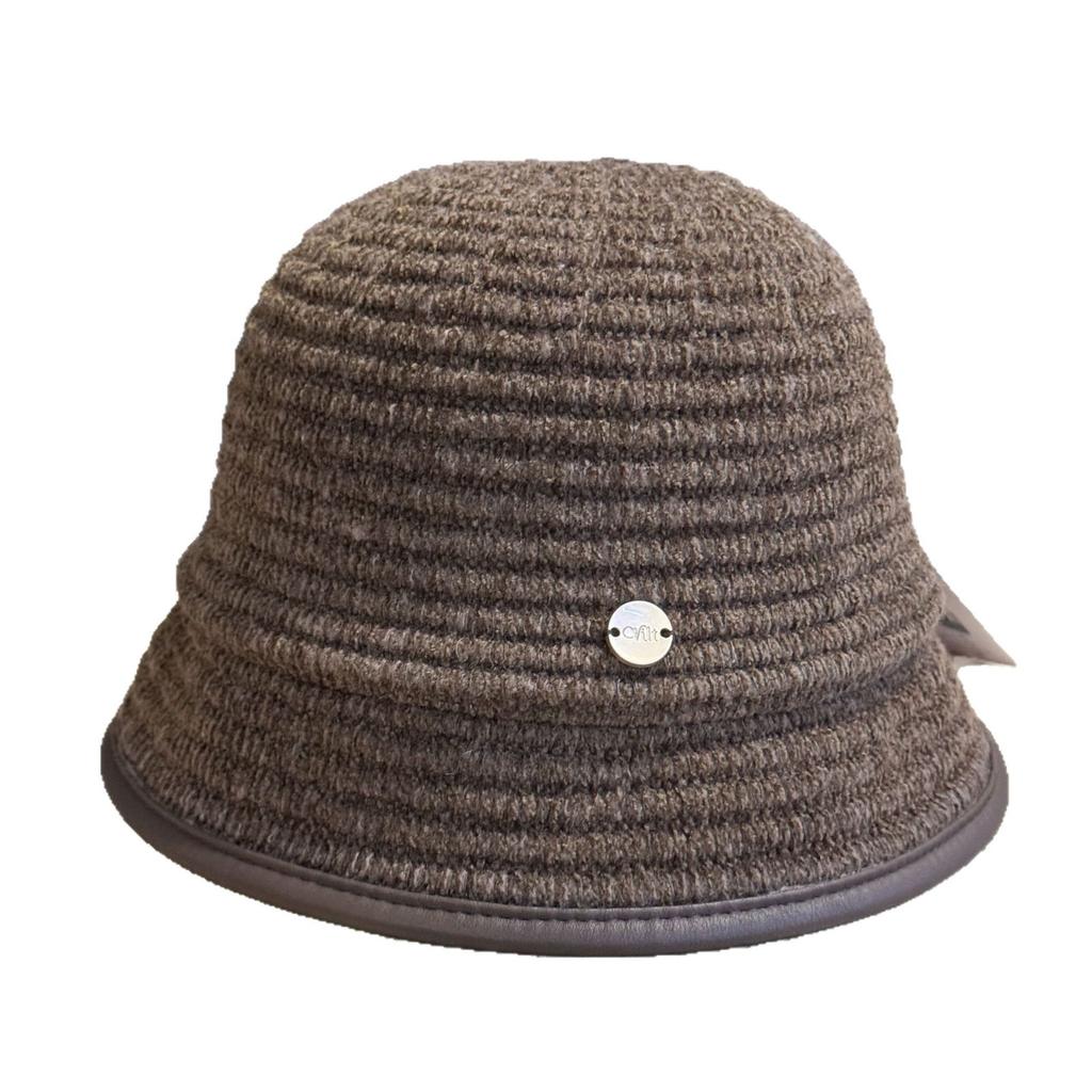 New Japanese Style Korean Style Knitted Corduroy Hemmed Simple Fisherman Hat Autumn and Winter Warm Bucket Hat for Women