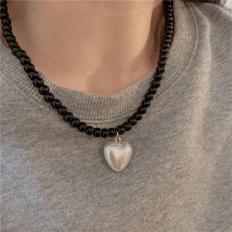 Elegant Faux Pearls Necklace Elegant  Lovely Heart Pendant Neckchain