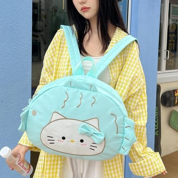 Backpack Cat Pattern Student Large Capacity Outdoor Cartoon Schoolbag Leisure