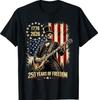 250 Years 1776-2026 USA Flag Abe Lincoln Playing Guitar T-Shirt
