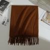 Autumn and Winter New Imitation Cashmere Scarf Female Korean Version Versatile Solid Color Shawl Dual-purpose Thickened Warm Couple Fringed Scarf