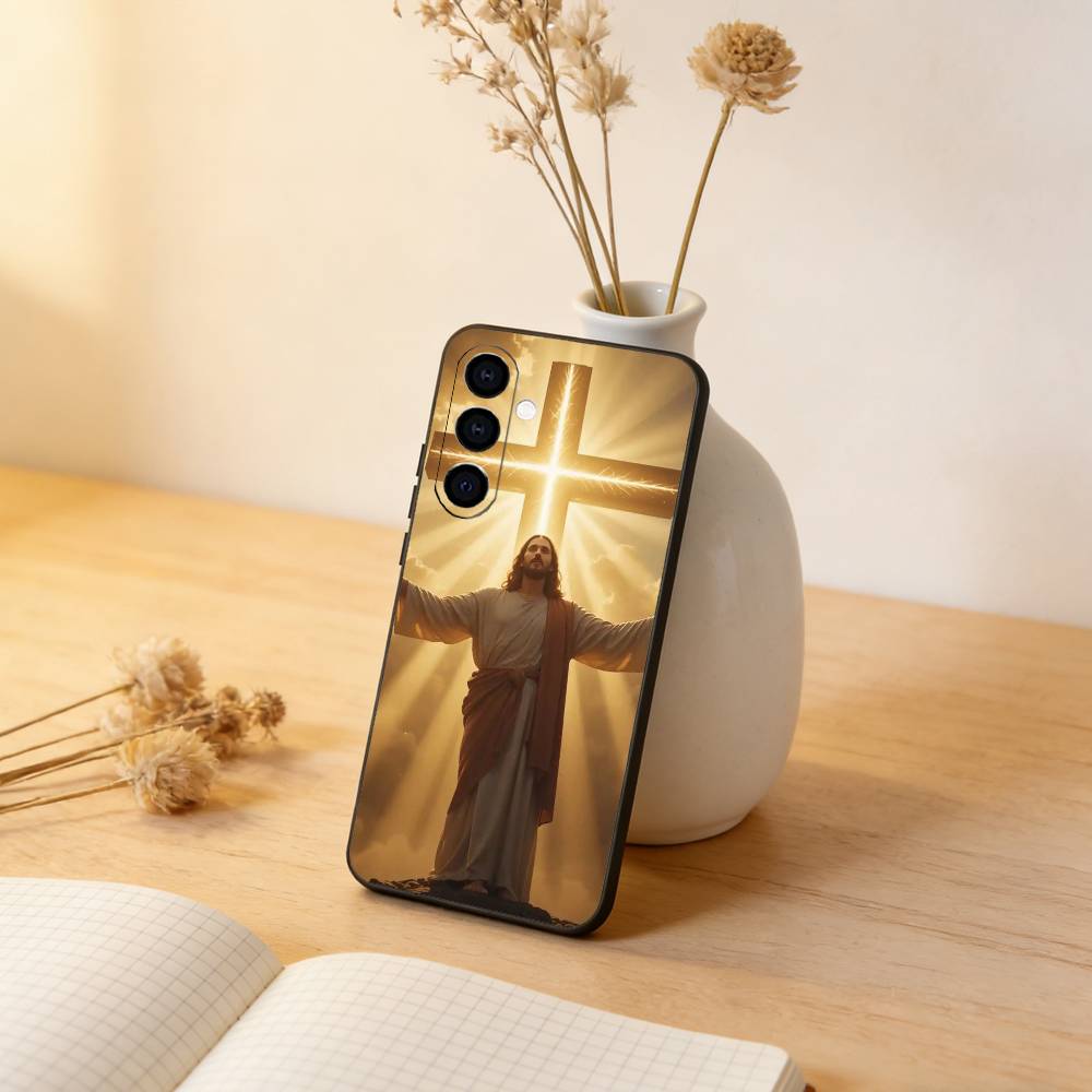 Jesus Christ Phone Case For Samsung Galaxy A73,A72,A71,A70,A53,A52,A51,Soft Silicone Black Cover