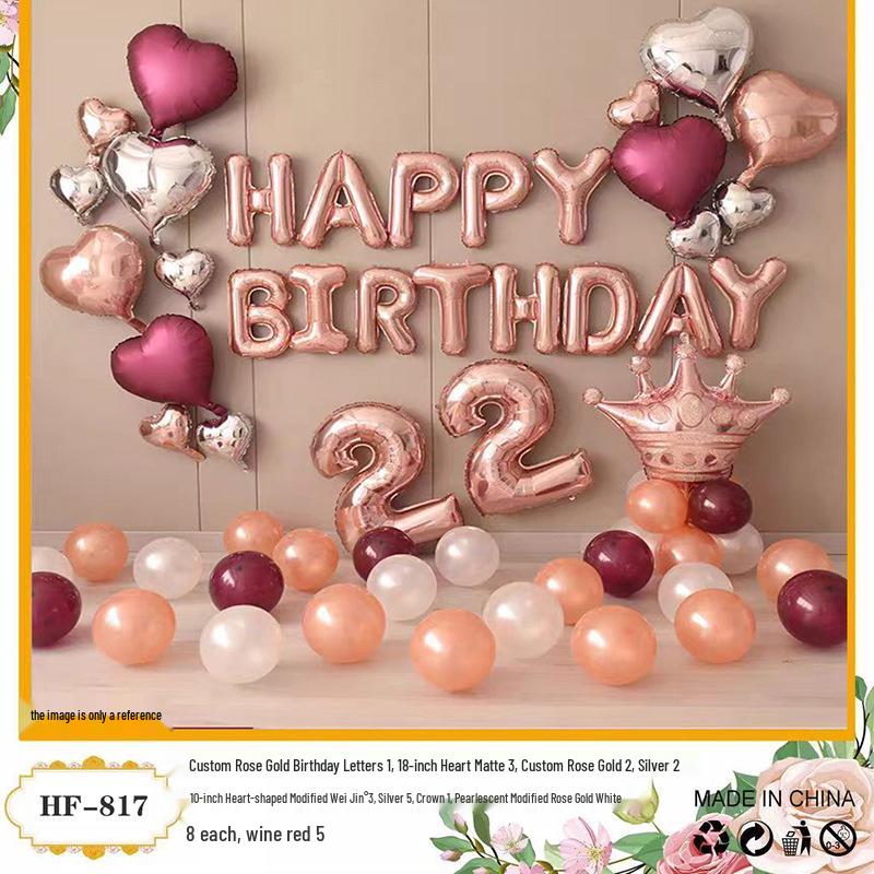 18th Birthday Party Aluminum Balloon Set - Wall Decoration Background