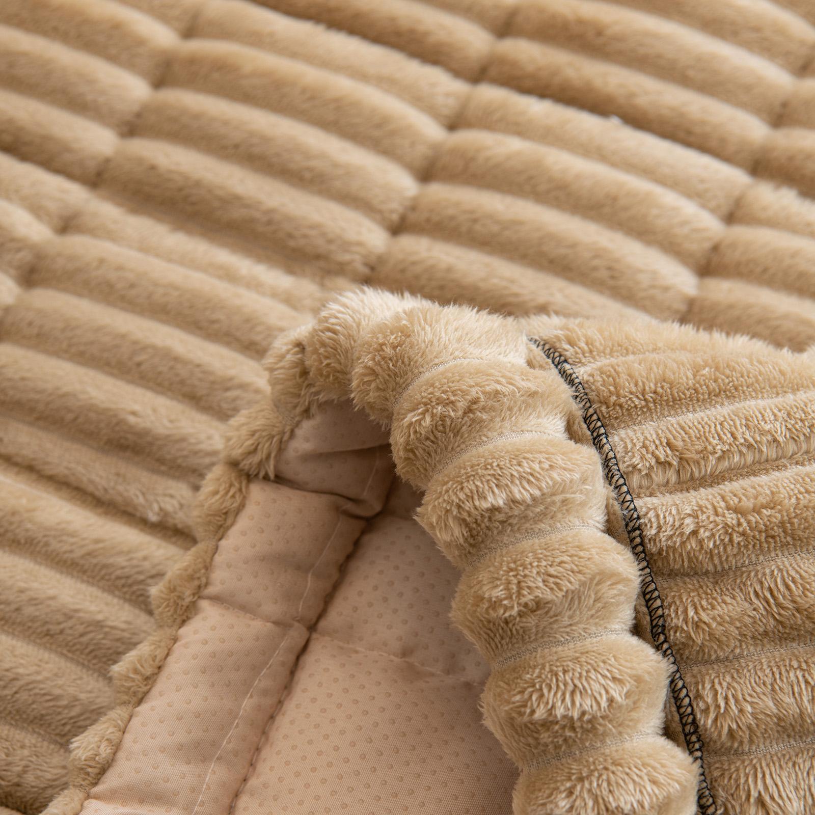 Verdickter Sofabezug aus Plüsch, universell, rutschfest, superweich, Sofatuch, Winter-Cord-Couchkissen für das moderne Wohnzimmer 45x45cm beige