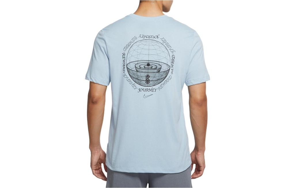 Nike T Shirts Men's Light Blue Crew Neck Moderate Straight Fit DQ1880-425