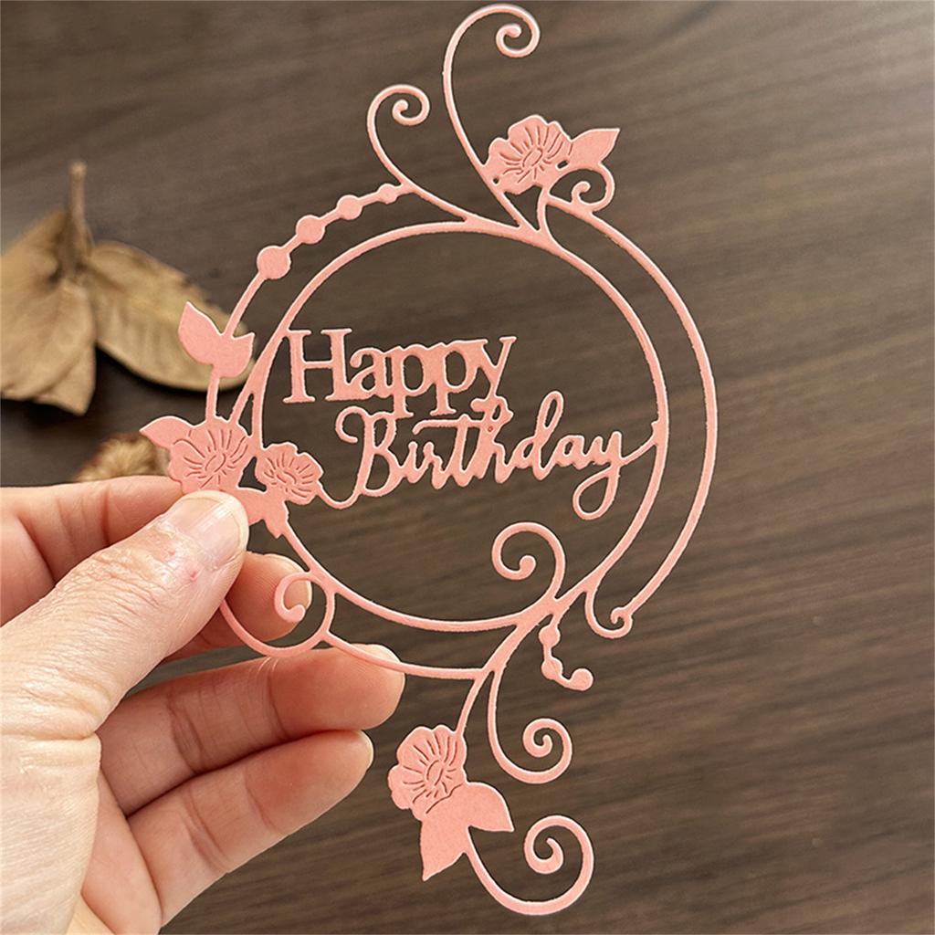 Birthday Wreath Carbon Steel Die Cut Templates Decorative Embossing Paper Die for Scrapbooking Photo Album Card Making