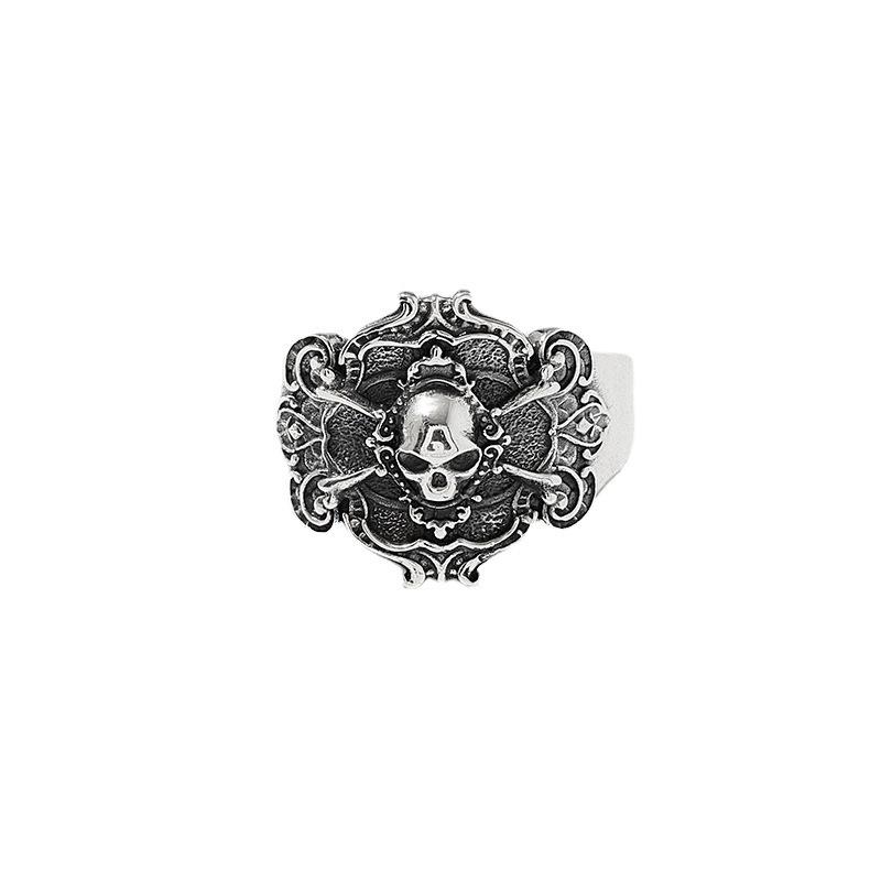 

Модное ретро хип-хоп панк кольцо с регулируемым отверстием One Size серебряный