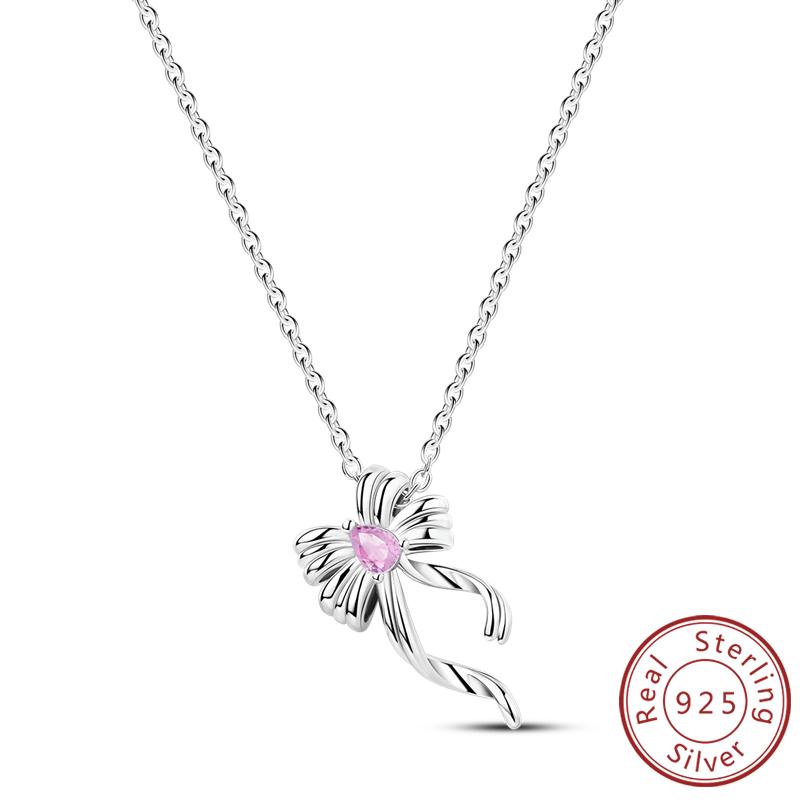 New Copper Necklaces Tulip Heart Sun Star Moon Bow Zircon Pendant Necklace For Women Fashion Jewelry Making Gifts