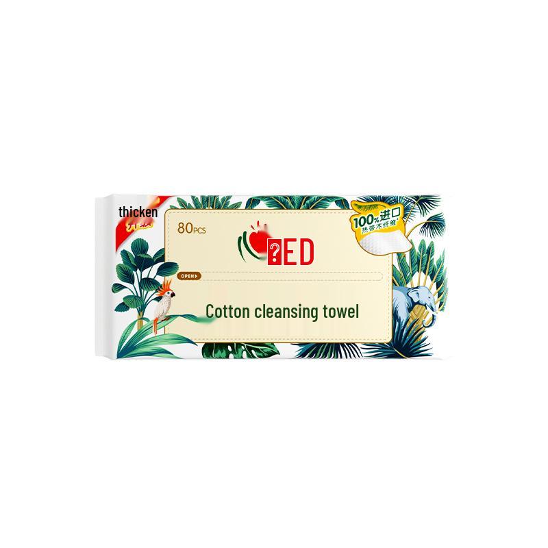 Xin Xiang Yin 80 Count Cotton Soft Facial Towels - Thick Disposable for Dry & Wet Use