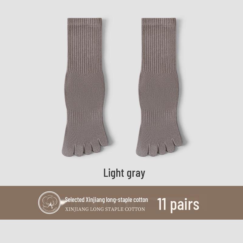 

Унисекс Спортивные Дышащие Носки с Раздельным Пальцем - Поглощающие Пот, До Колена, Осенний Хлопок, Однотонные Цвета для Ежедневных Поездок