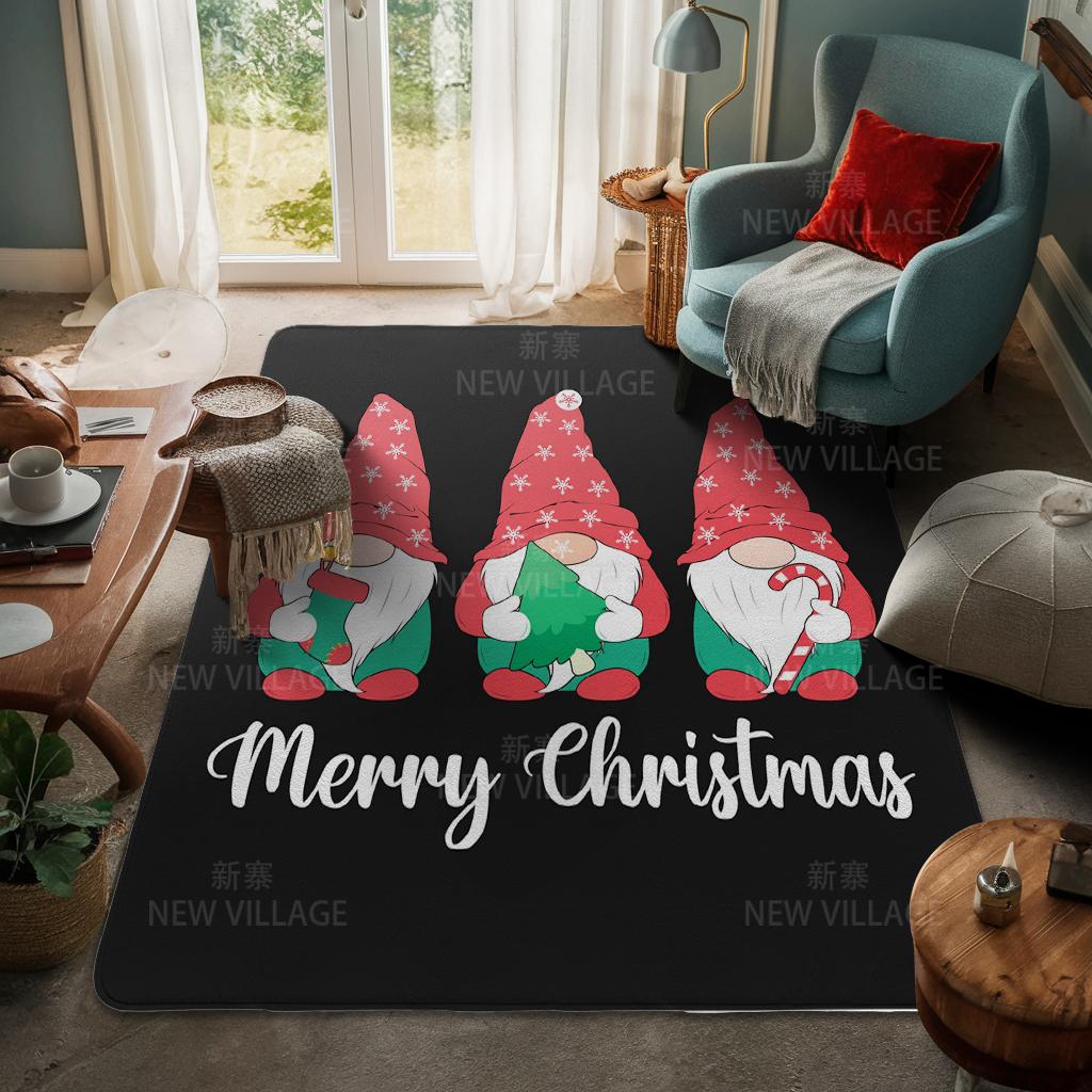 House Entrance Carpet Home Door Mat Living Room Bath Foot Bathroom Non-slip Water Absorption Rugs Bath Merry Christmas Winter