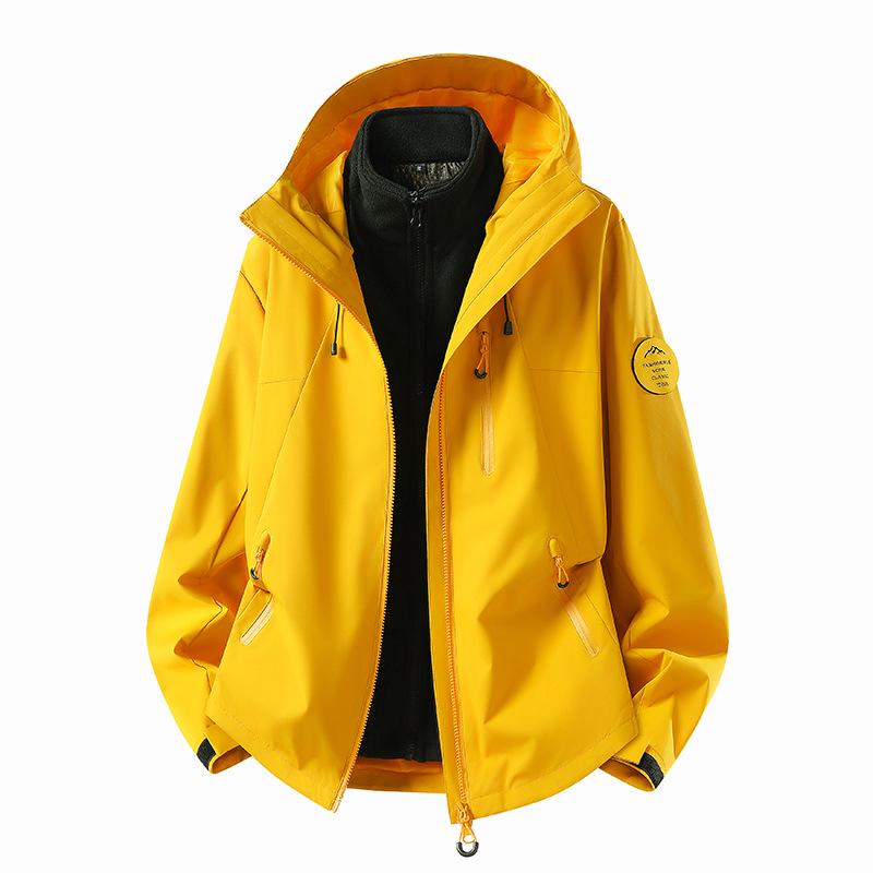 Windproof Waterproof Fleece-lined Mountaineering Suit - Unisex Warm Detachable Two-piece Set for Autumn and Winter